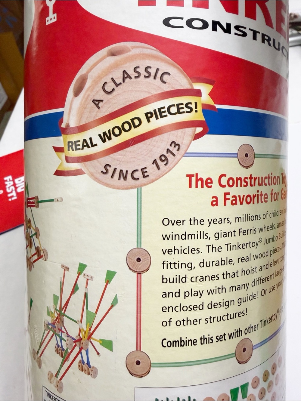 Tinkertoy | Vintage Wood Classic Construction Set Jumbo - Picture 9 of 13